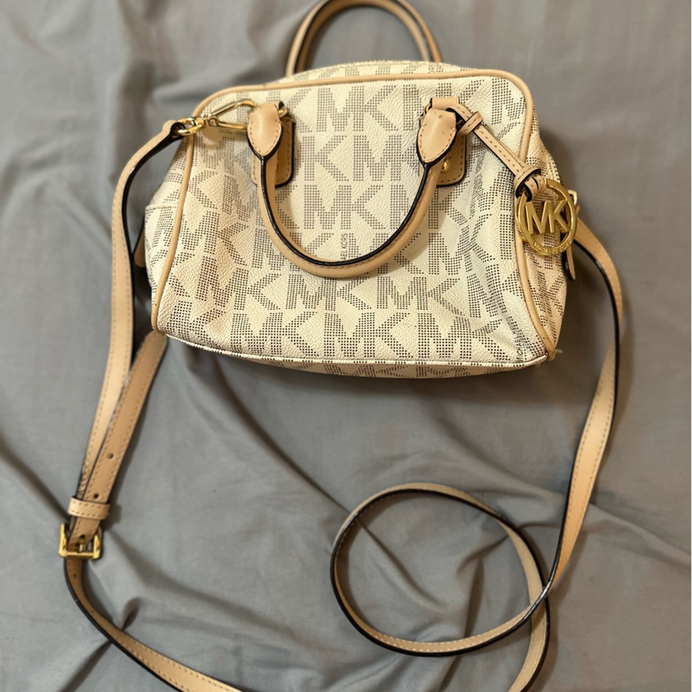 Michael Kors Beige Patterned Crossbody Bag